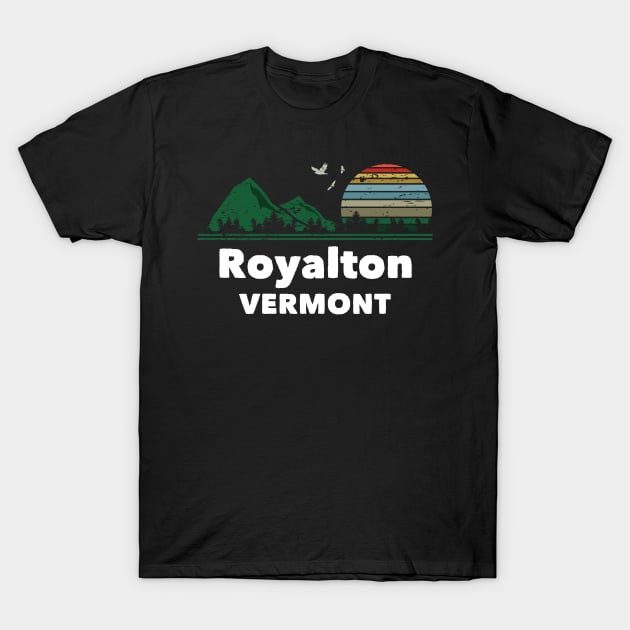 Mountain Sunset Flying Birds Outdoor Royalton Vermont T-Shirt by greenrepublicmerch